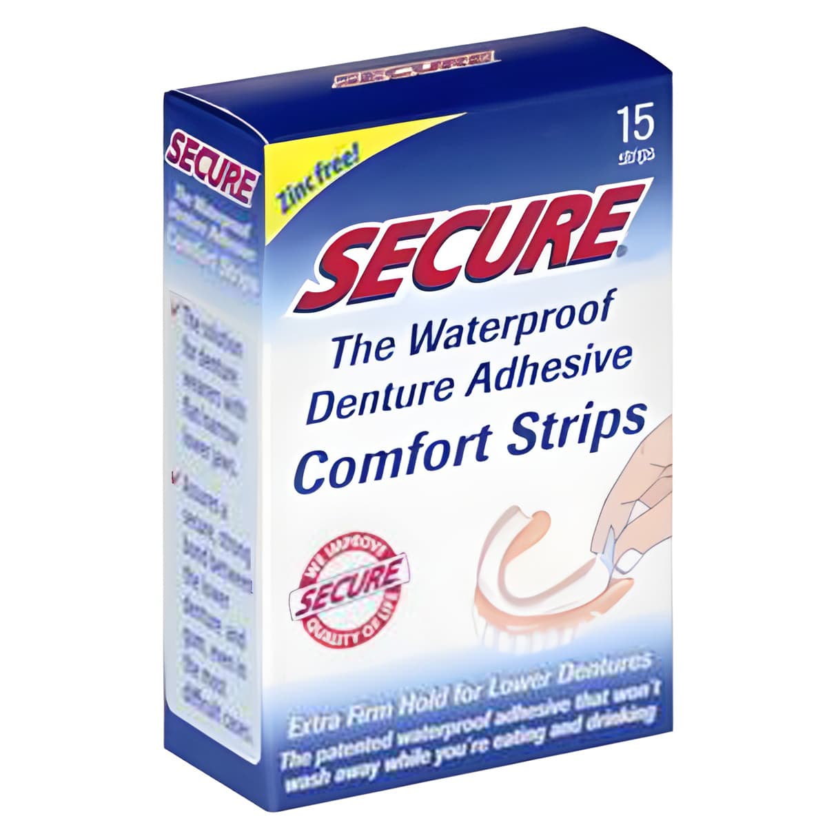 Windmill Secure Denture Adhesive Comfort Strip, Waterproof, Each - Image 1