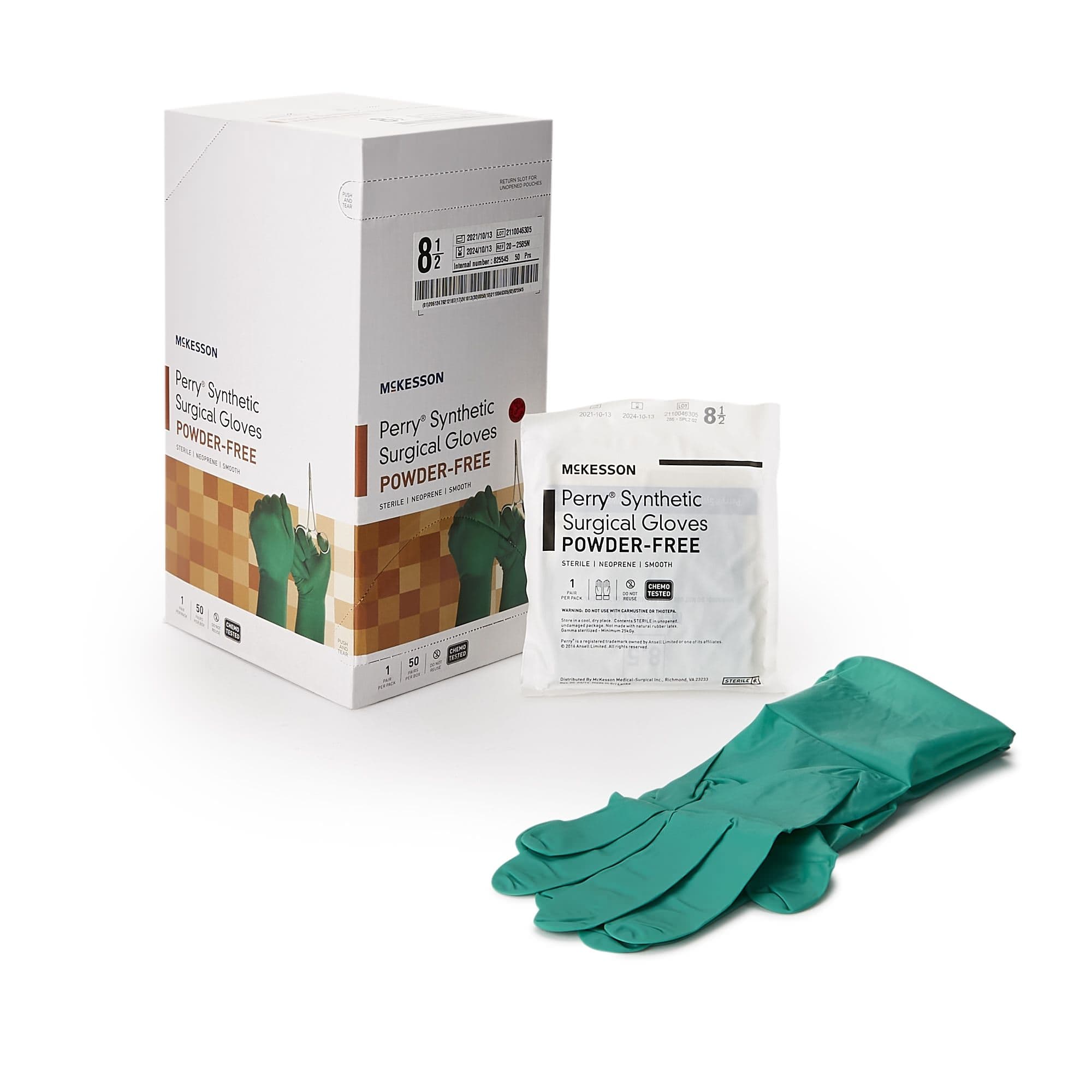 McKesson Perry Performance Plus Neoprene Powder-Free Sterile Surgical Gloves, Size 8.5 - Pair - Image 1