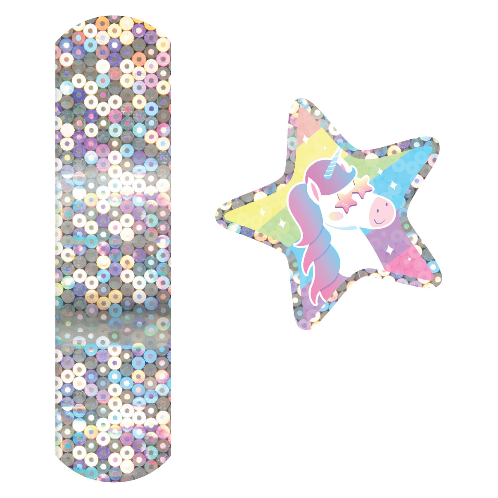 Dukal Glitter & Stars Adhesive Bandages with Stat Strip - Image 2
