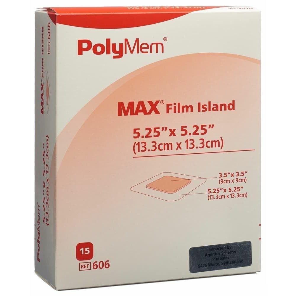 PolyMem Max Film Adhesive Dressings, 5.25 x 5.25 Inch - Box of 15 - Image 1