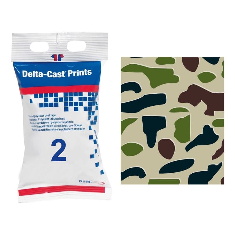 Delta Flash Print Cast Tape, Green Camouflage, 2 Inch x 12 Feet - Box of 10 - Image 1