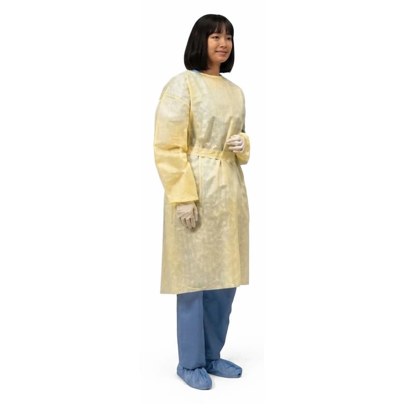 Cardinal Health Lightweight Isolation Gown with Ties Universal, Yellow - Package of 10 - Image 1