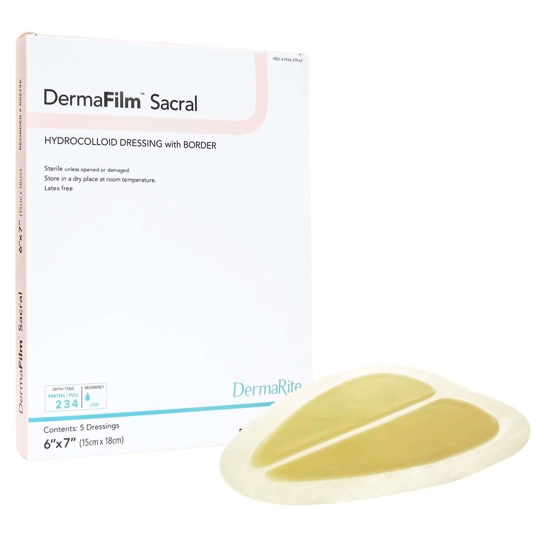 DermaFilm Sacral Hydrocolloid Dressing with Border