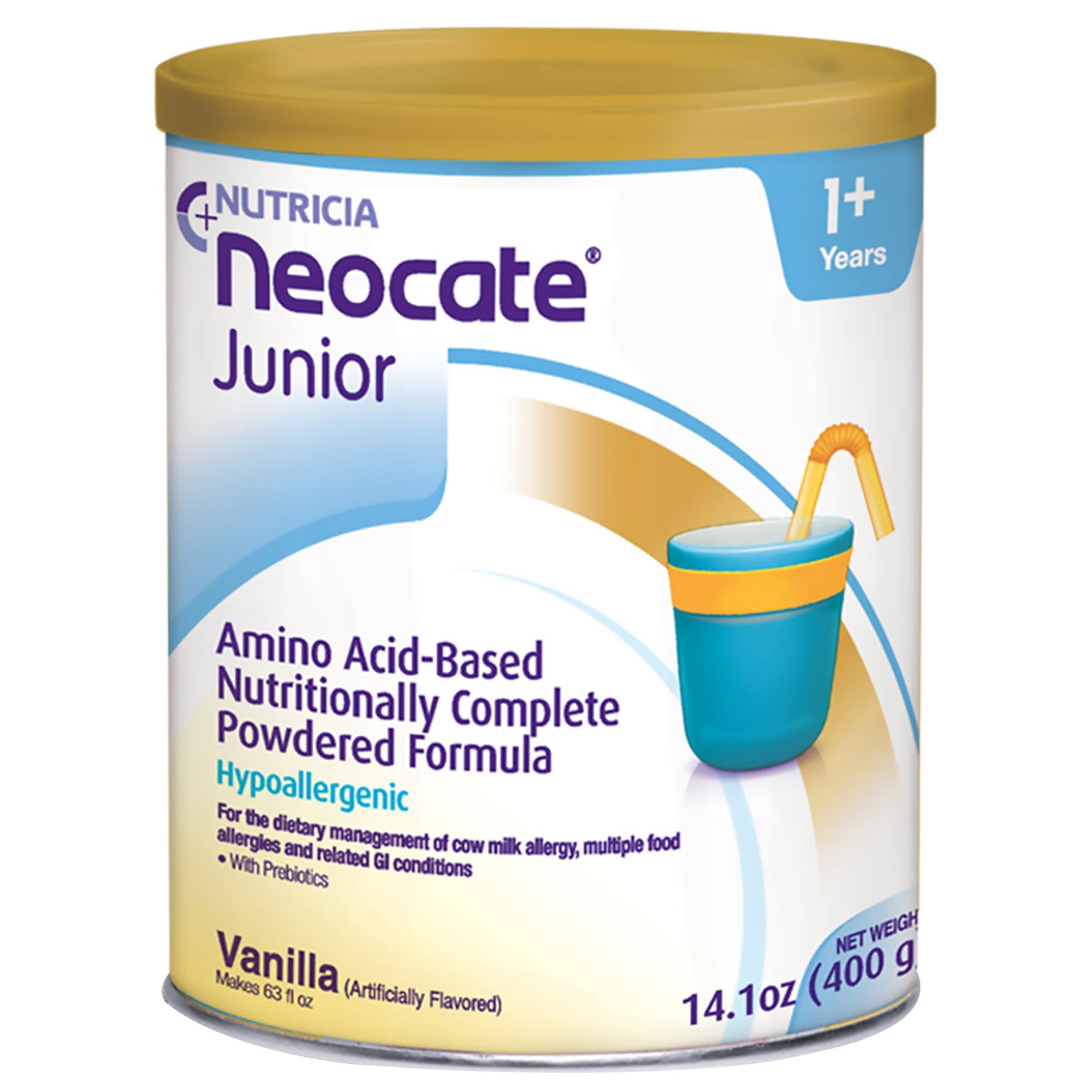Neocate Junior Nutritionally Complete Hypoallergenic Formula, Vanilla, 14.1 oz - Each - Image 1
