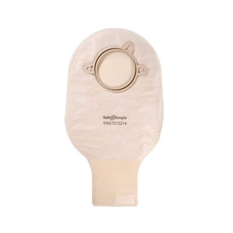 SimPurity 2-Piece Drainable Pouch, Beige, 9", 2-3/4" Flange, 70 mm - Case of 80 - Image 1