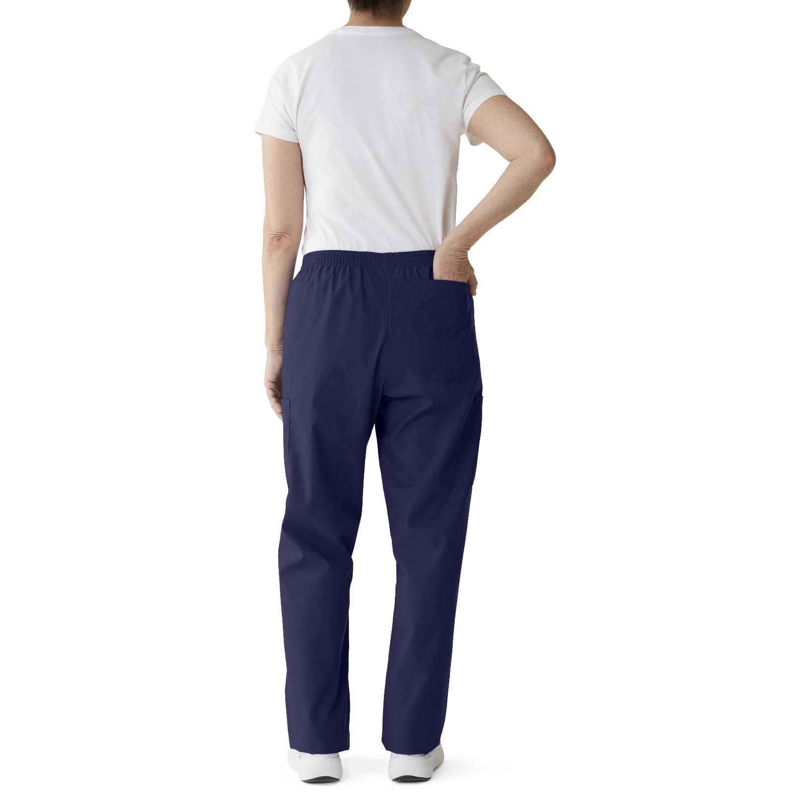 Medline ComfortEase Unisex 3-Pocket Cargo Pants with Elastic Waist, Small, Midnight Blue - Each - Image 1