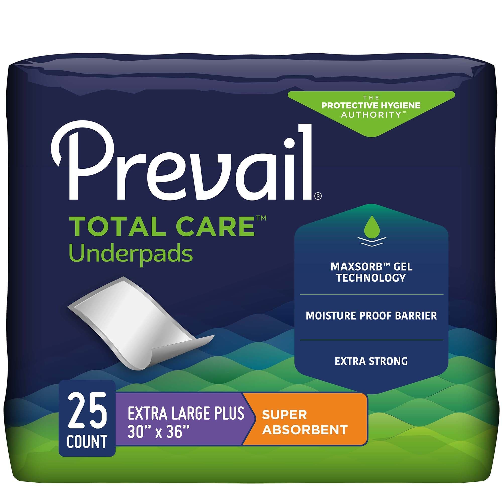 Prevail Total Care Underpads, Extra Large Plus - Case of 100 - Image 1