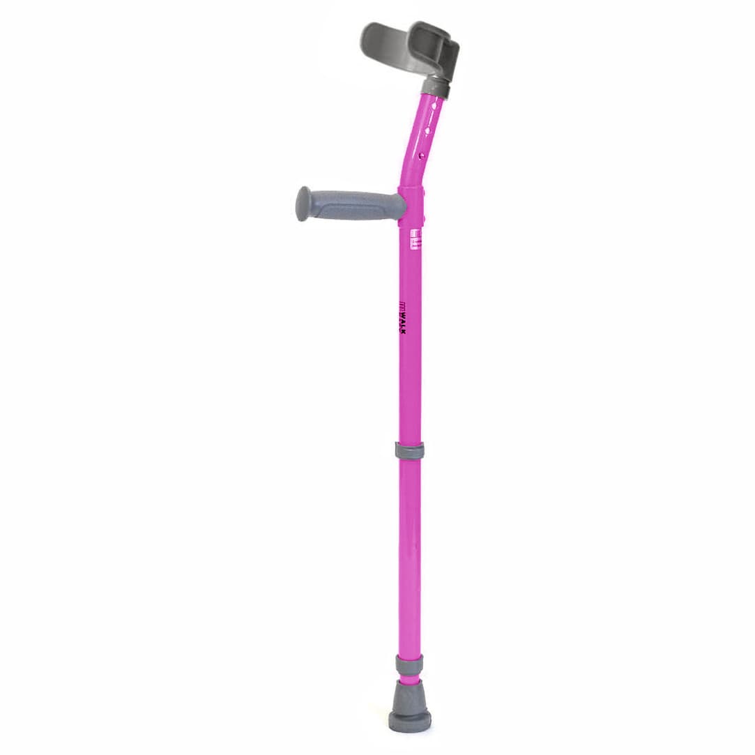 Walk Easy youth forearm crutches with half cuff (Pair) - Fushcia - Image 1