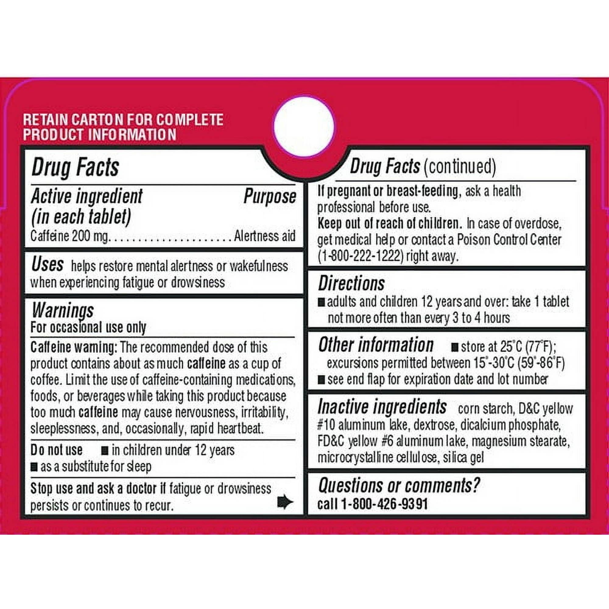 Leader Alertness Aid Caffeine Tablets, 200 mg - Pack of 16 - Image 2