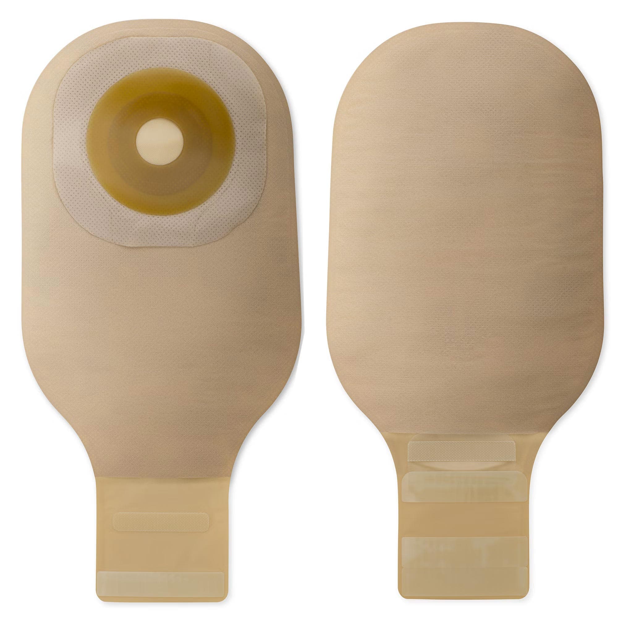Premier 1-Piece Drainable Ostomy Pouch with Flat Flextend Barrier, Beige, 1-1/4 Inch - Box of 10 - Image 1