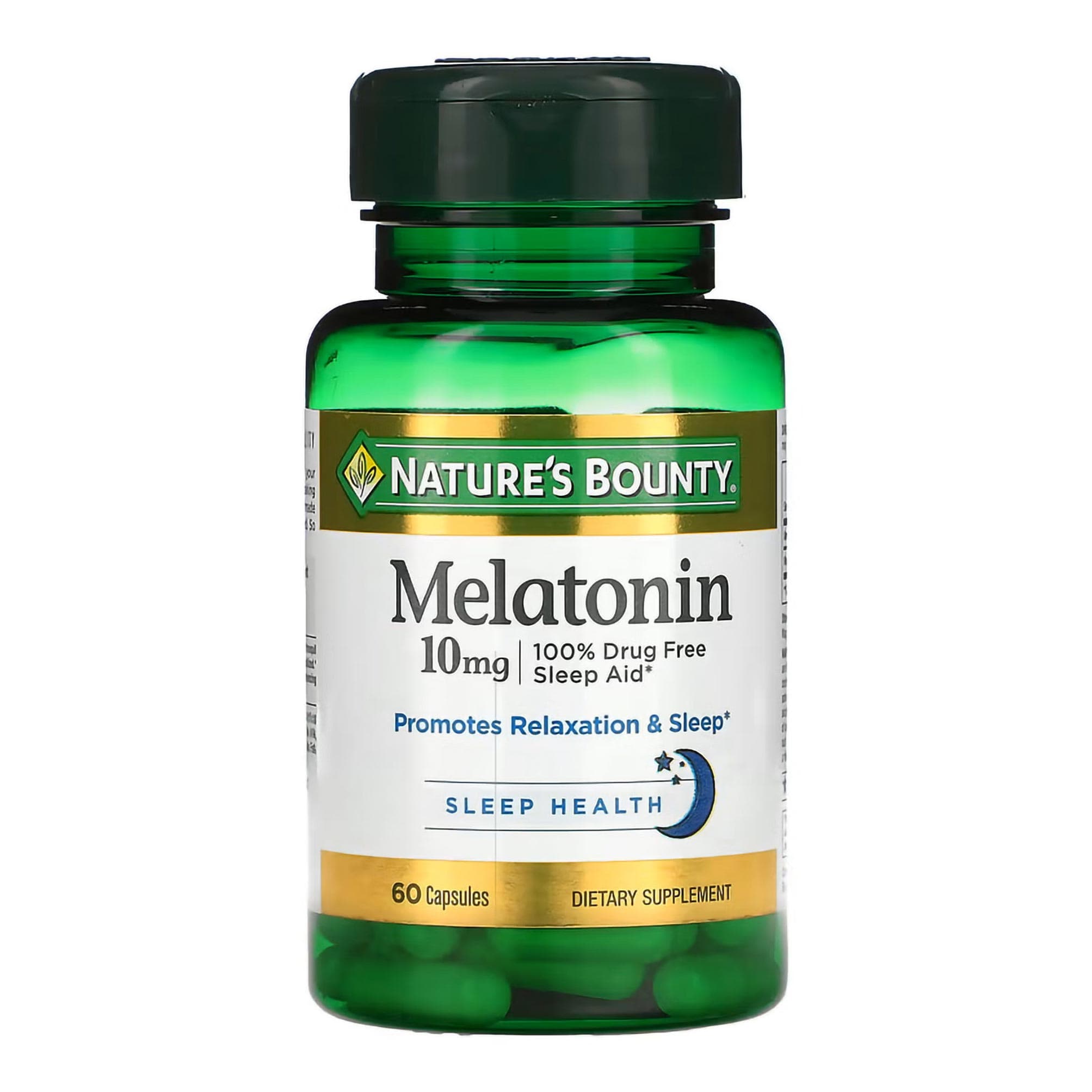 Nature's Bounty Natural Sleep Aid Melatonin Capsules, 10 mg - Bottle of 60 - Image 1