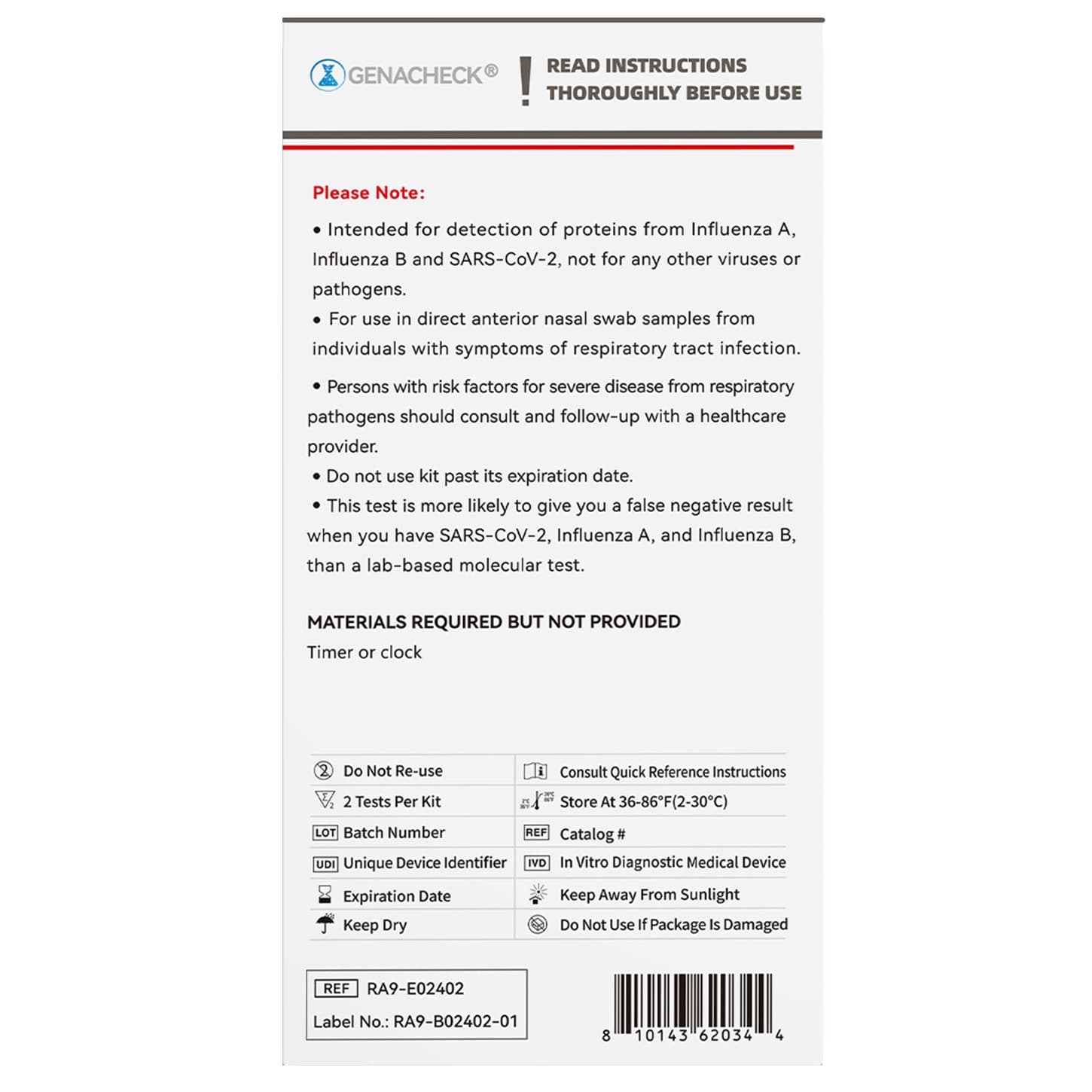 GenaCheck COVID-19/Flu A+B Rapid Self-Test Kit, 2 Tests - Image 6