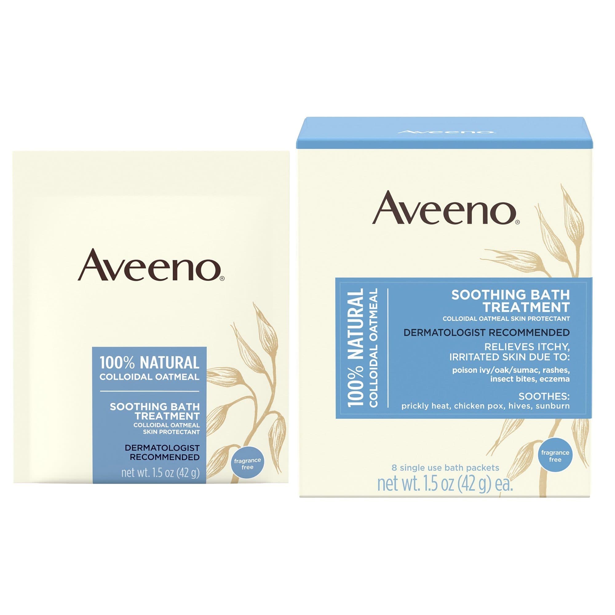 Aveeno Colloidal Oatmeal Soothing Bath Treatment, 1.5 oz - Case of 192 - Image 1