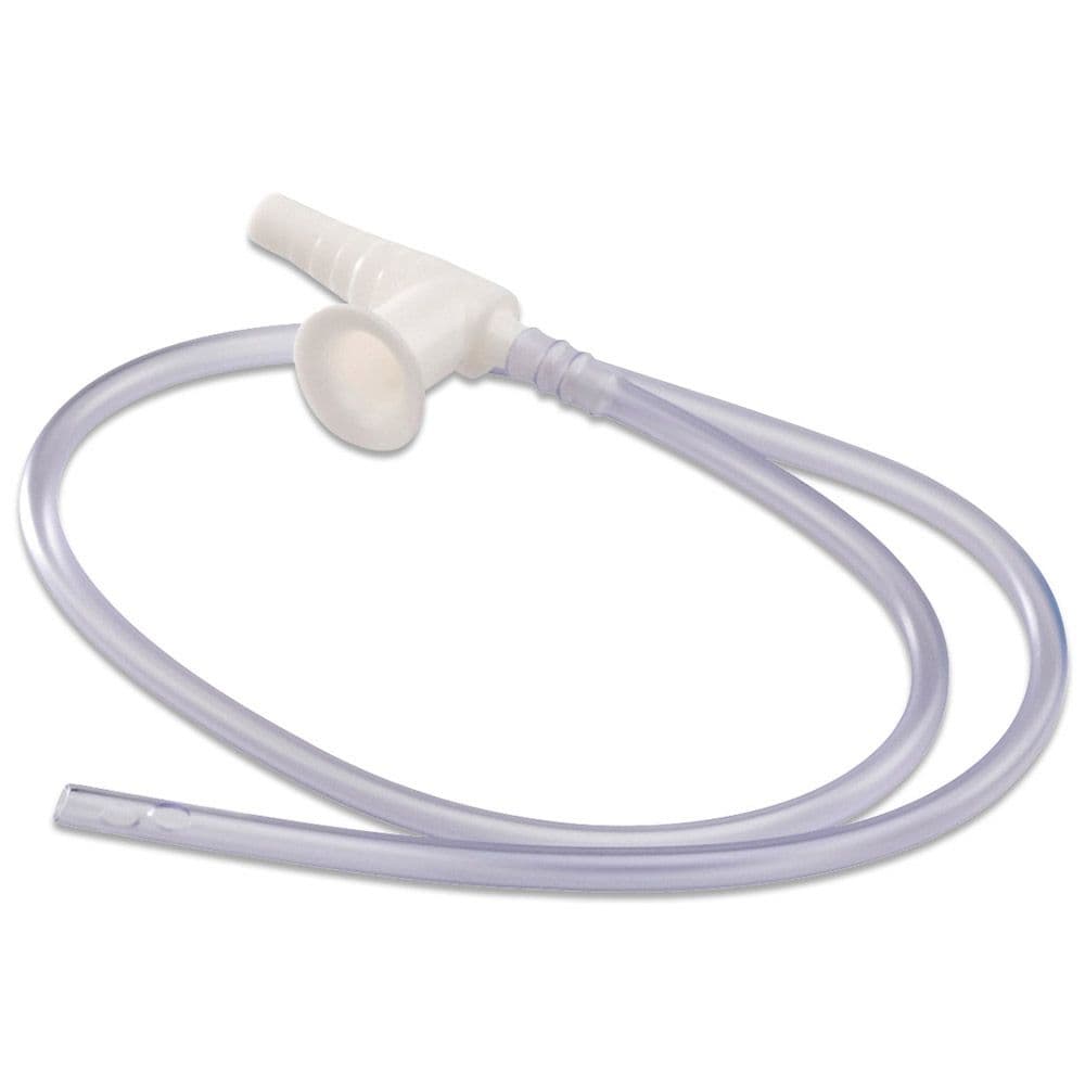 Argyle Pediatric Suction Catheter with Safe-T-Vac Valve, DeLee Tip, 8 fr, Coil Packed - Case of 50 - Image 1