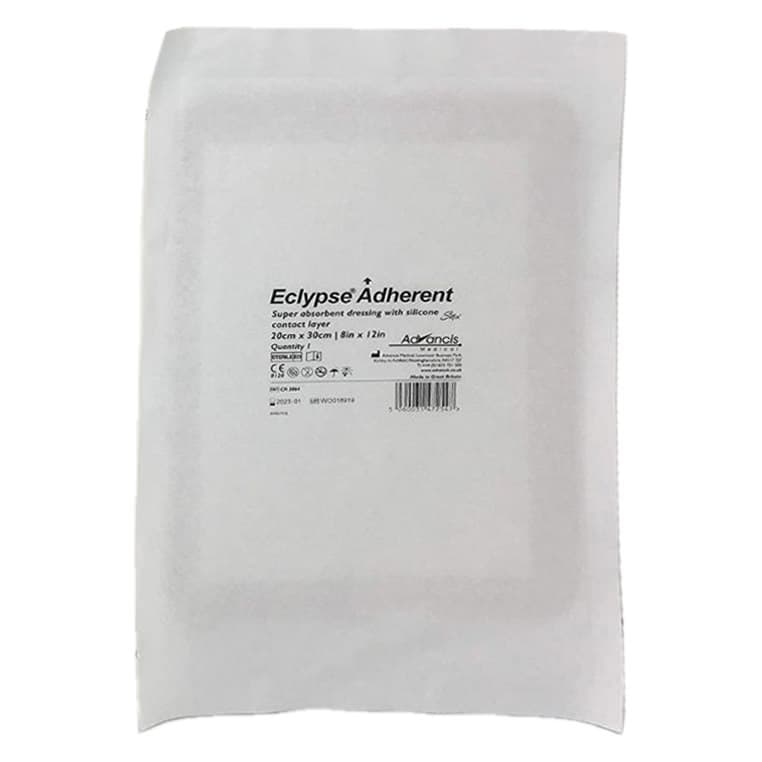 Eclypse Adherent Super Absorbent Dressing, Silicone, 8 x 12 Inch - Image 1