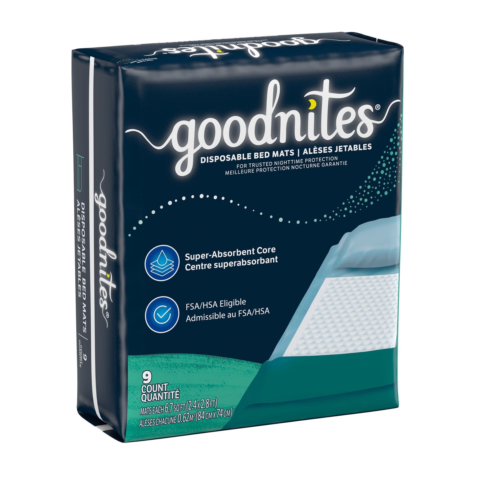 Goodnites Disposable Bed Mats - Package of 9 - Image 1
