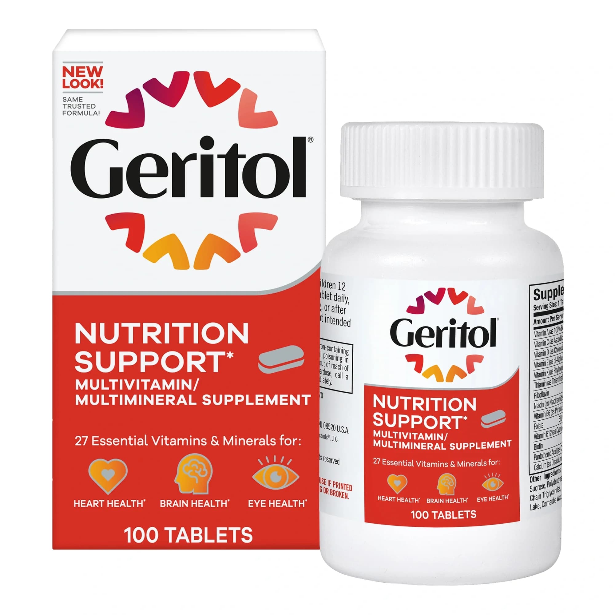 Geritol Multivitamin - Multiminerals Nutrition Support Tablets - Bottle of 100