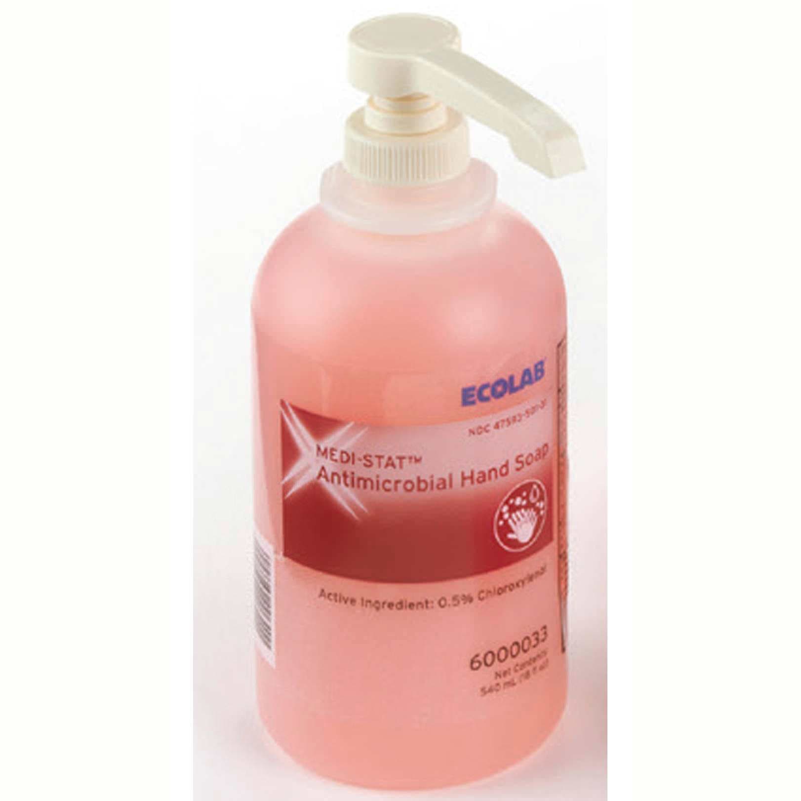 Medi-Stat Antimicrobial Soap Pump Bottle, Pink, 18 oz - Each - Image 1