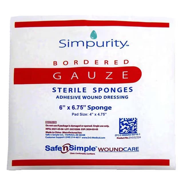Simpurity Bordered Gauze Adhesive Wound Dressing - Image 4