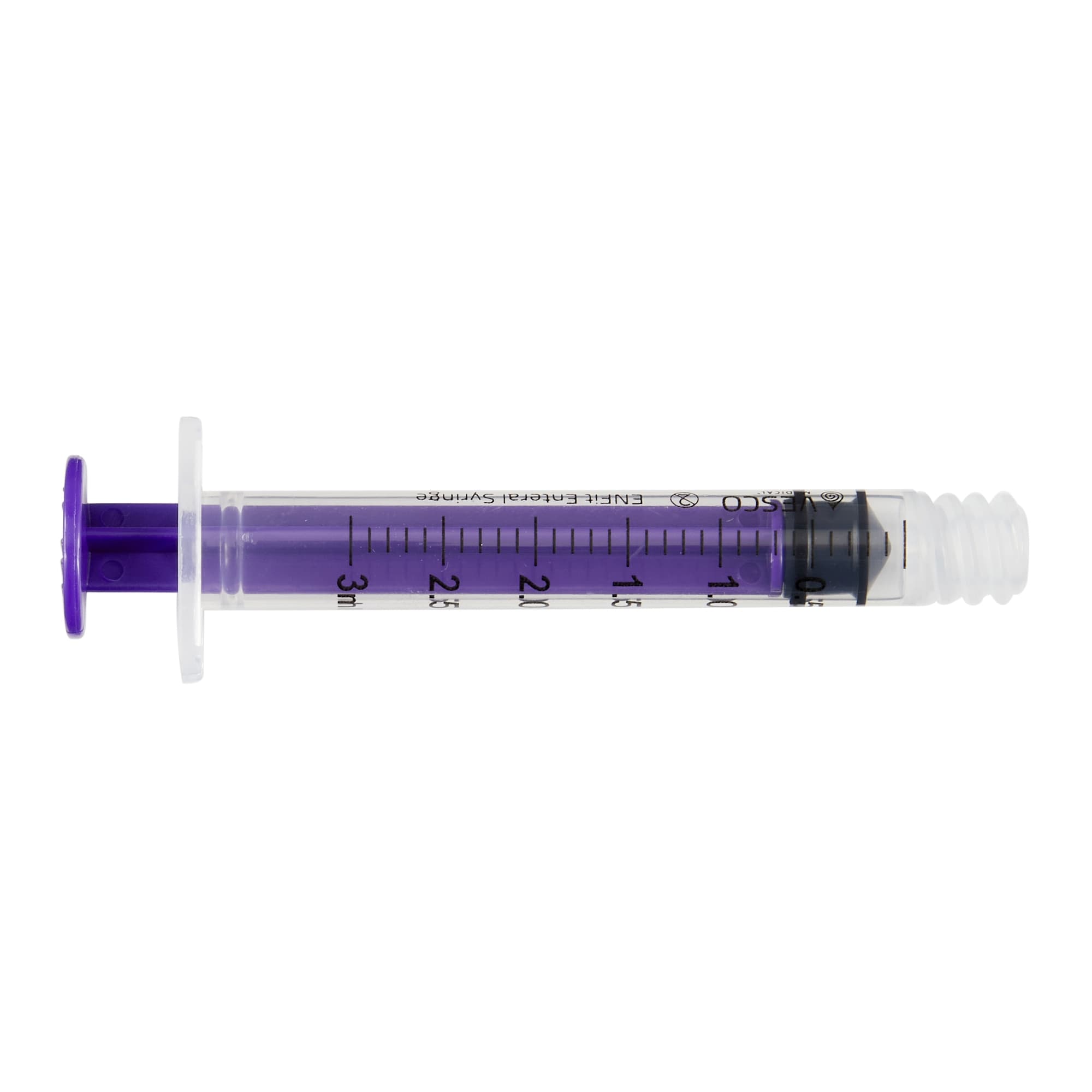 Vesco Enfit Tip Medication Syringe, Clear, 3mL - Box of 200 - Image 1