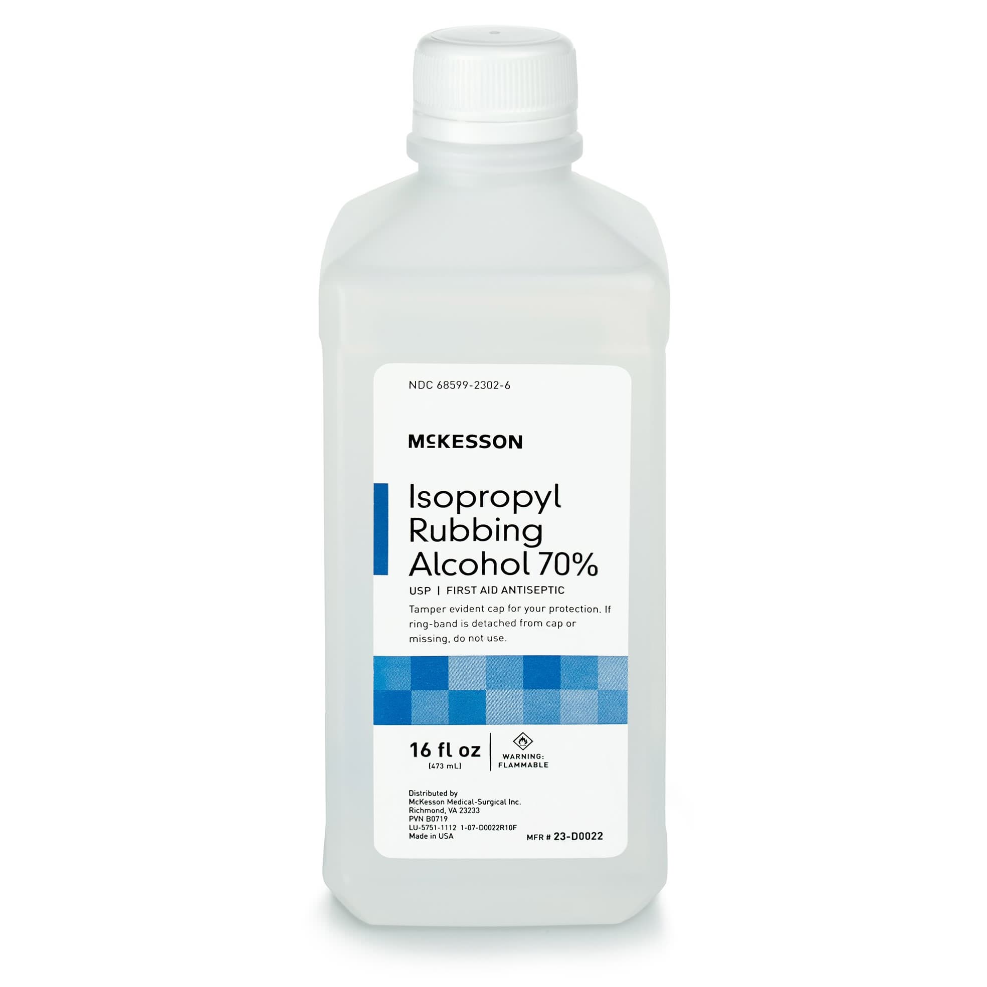 McKesson Isopropyl Rubbing Alcohol First Aid Antiseptic, 70% Strength, 16 oz - Case of 12 - Image 1