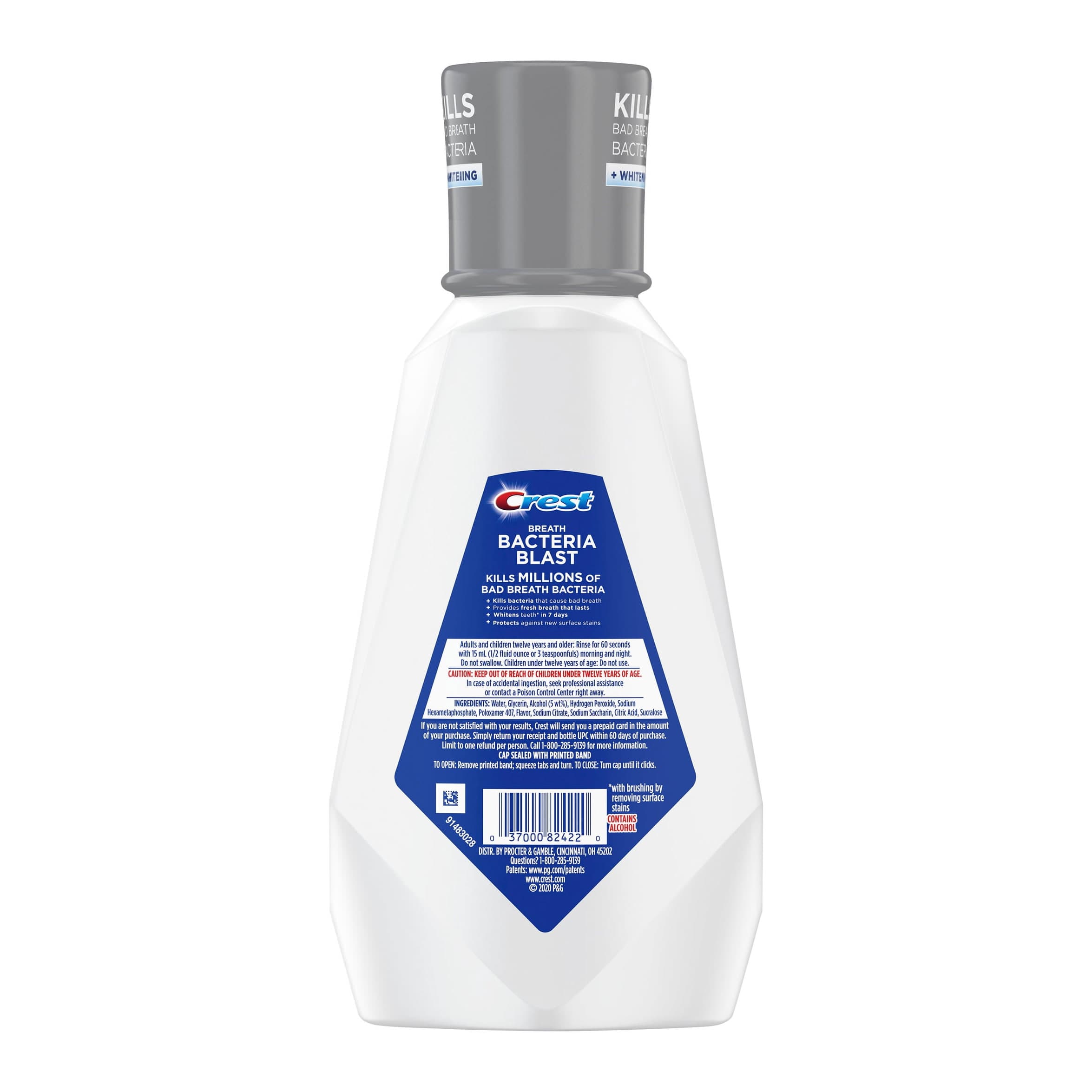 Crest Breath Bacteria Blast Mouthwash, Mint, 33.8 oz - Image 2