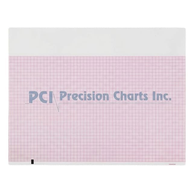 Precision Charts Z-Fold ECG Red Grid Recording Chart Paper, 8.5" x 138'