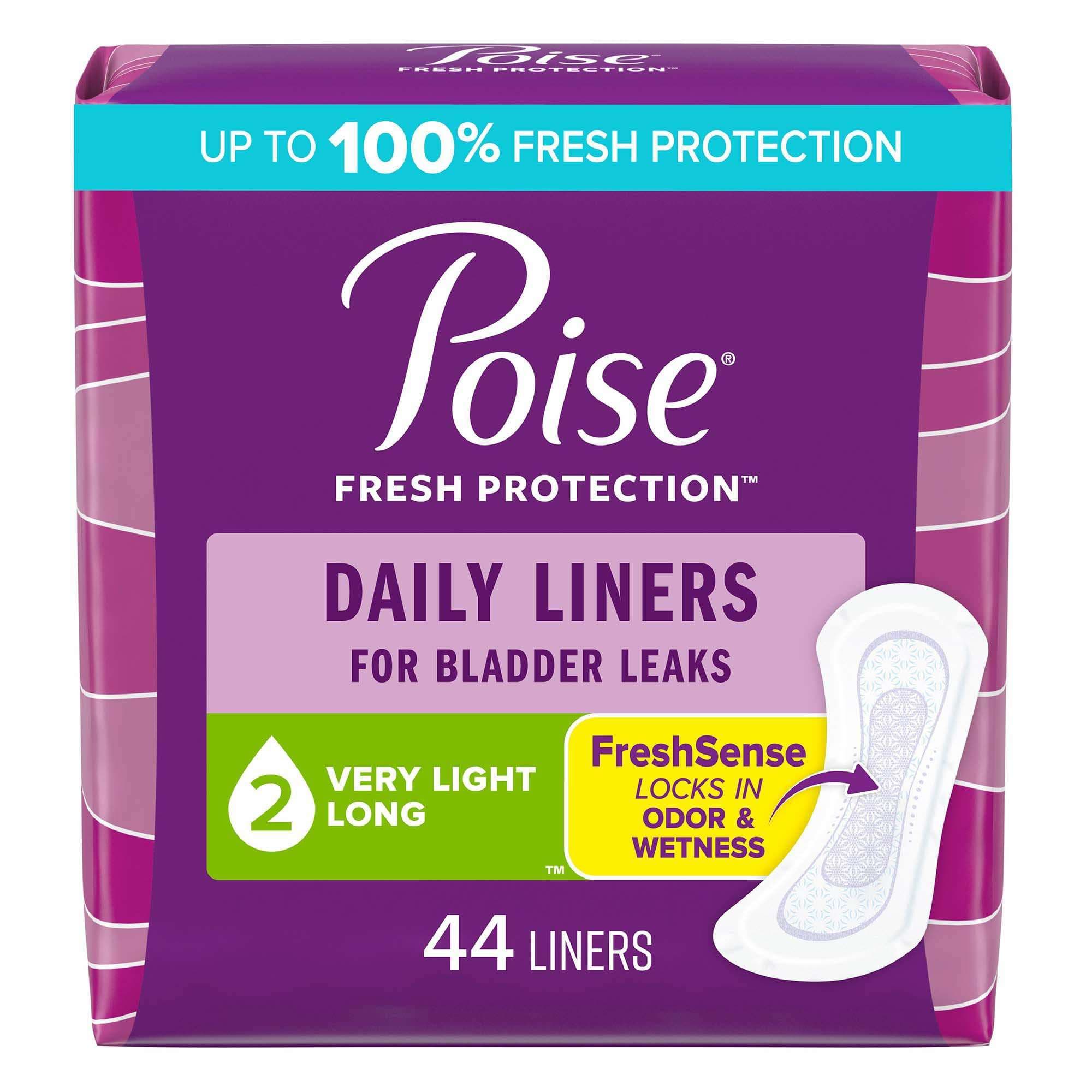 Poise Fresh Protection Daily Liners, Long Length - Box of 44 - Image 1