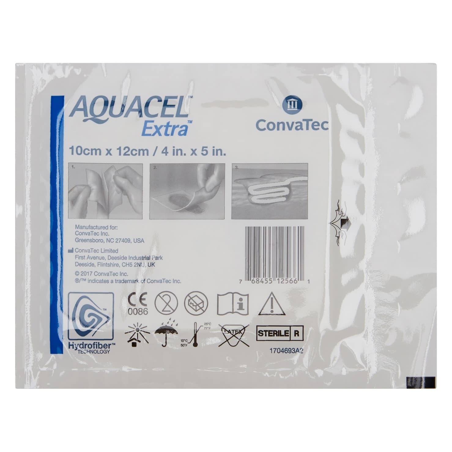 Aquacel Extra Hydrofiber Dressing, Rectangle, 4 x 5 Inch - Image 1
