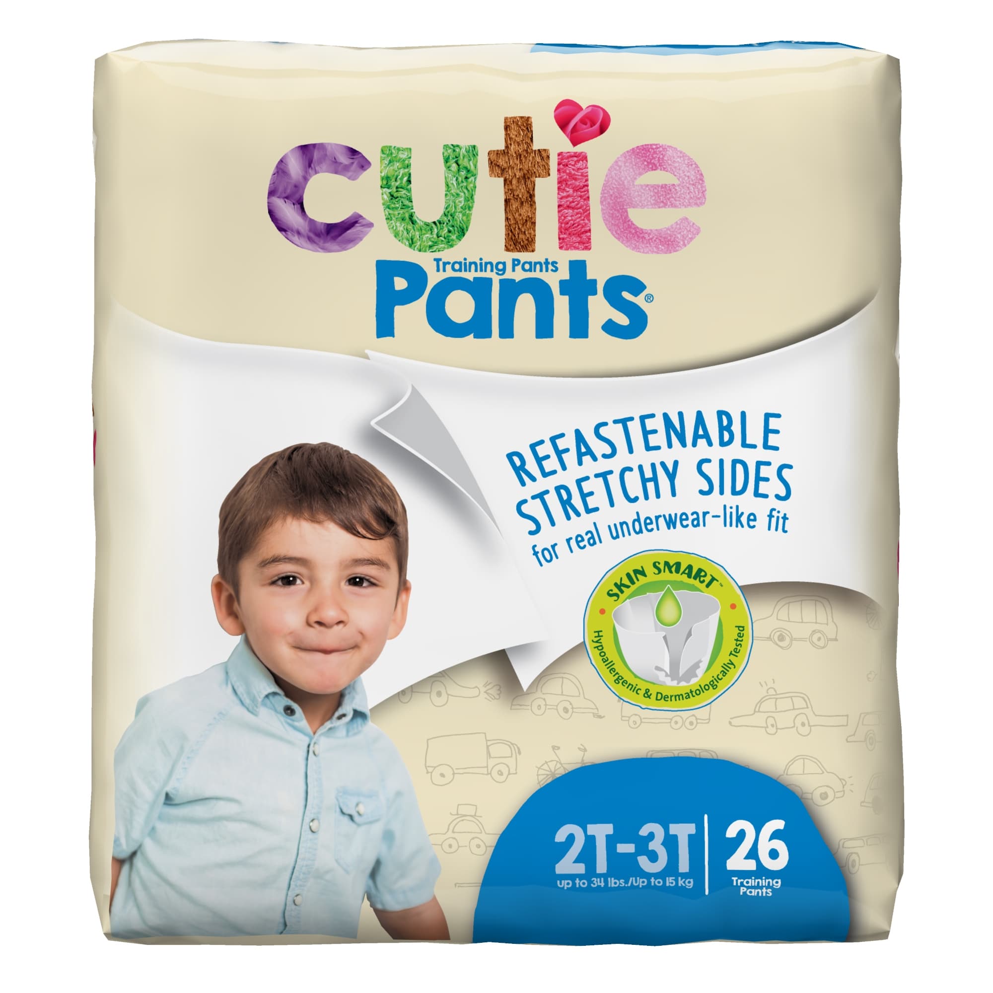 Cuties Training Pants for Boys, 2T to 3T, Up to 34 lbs - Case of 104 - Image 1