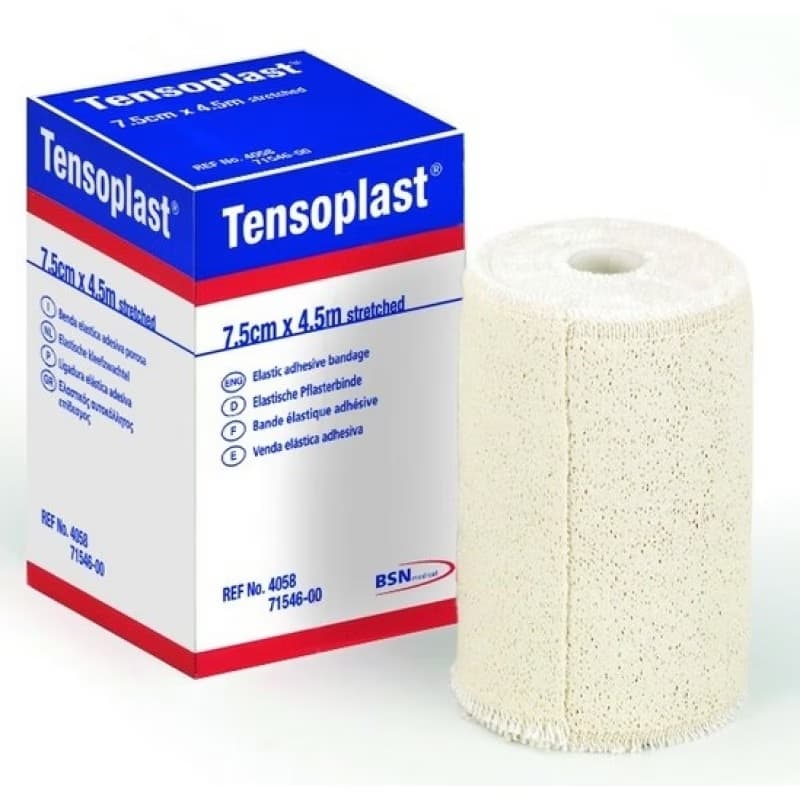 Tensoplast LF Elastic Adhesive Bandage, 3 Inch x 4-9/10 Yard, Cream - Box of 12 - Image 1