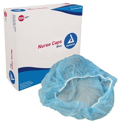 Dynarex Nurse and Surgeons Bouffant Caps, Blue - Case of 500 - Image 1