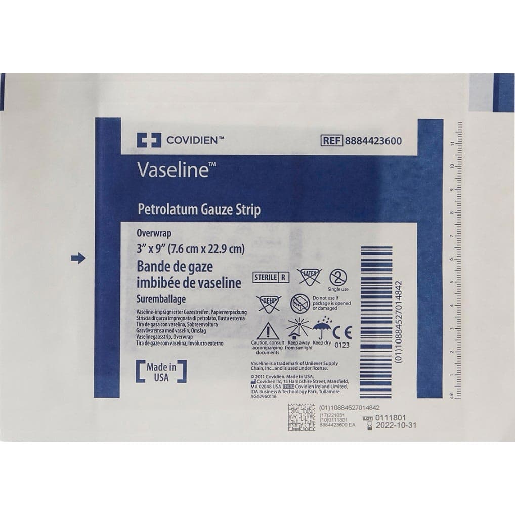 Vaseline Petrolatum Impregnated Dressing, Gauze, Sterile, 3" x 9" - Image 1