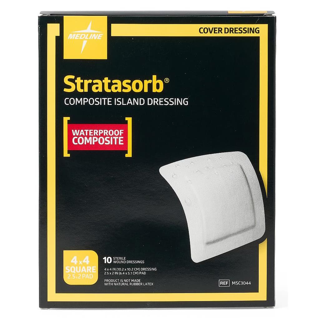 Stratasorb Composite Island Wound Dressing, 4 x 4 Inch - Box of 10 - Image 1