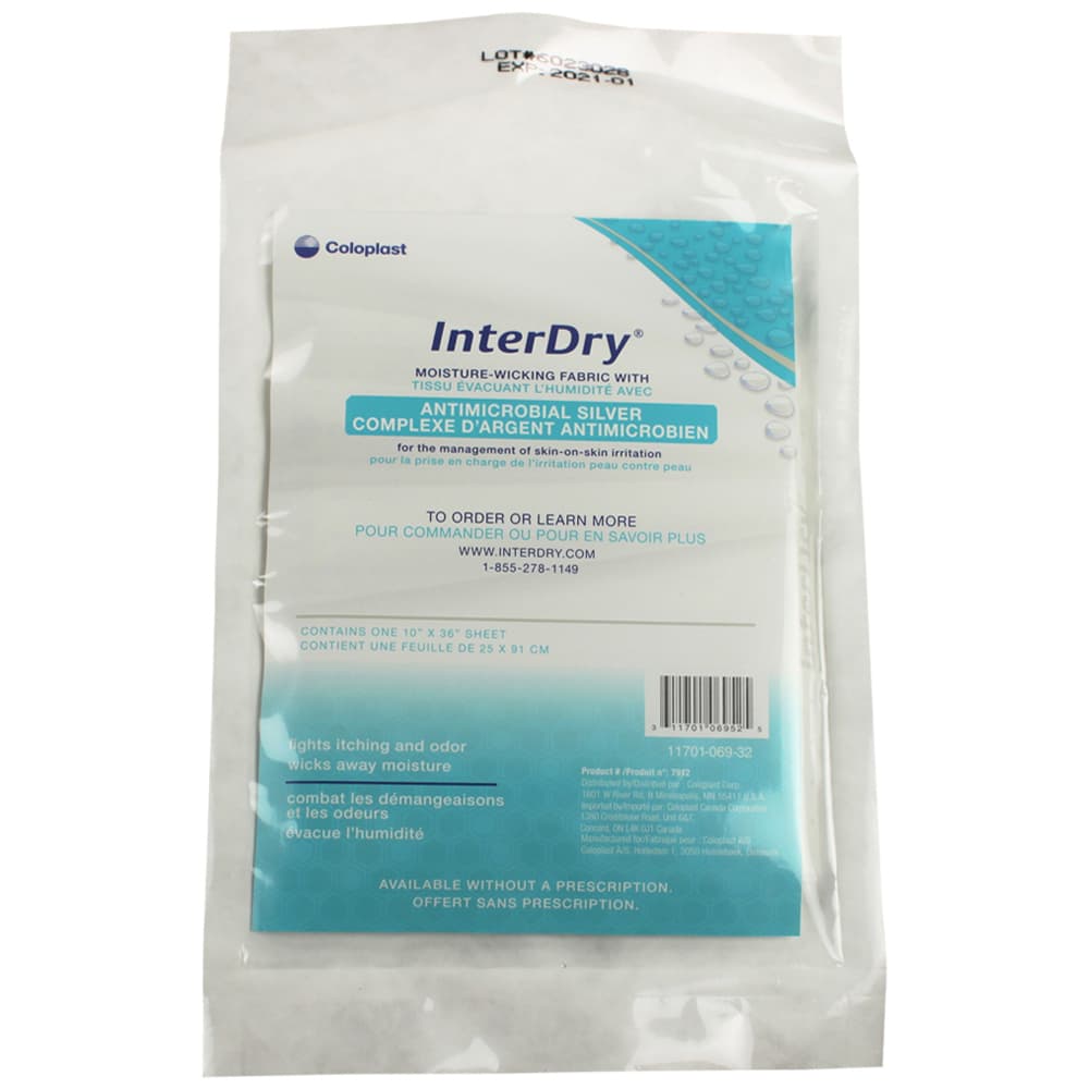 InterDry Moisture Wicking Fabric with Antimicrobial Silver, 10 X 36 Inch - Image 1