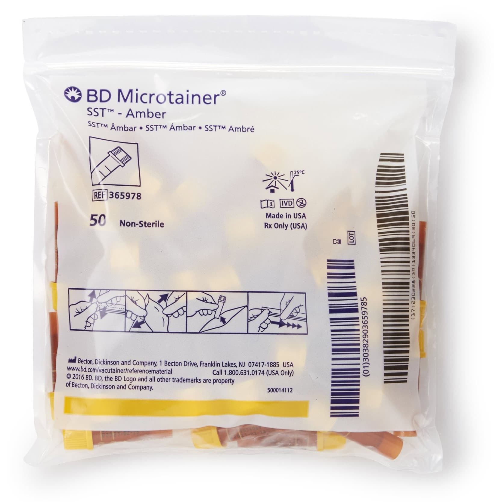 BD Microtainer SST Capillary Blood Collection Tube Clot Activator-Separator Gel - Case of 200 - Image 1