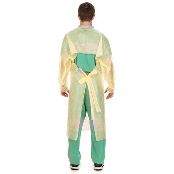 Cardinal Health Poly-Coated Protective Gown Open-Back, Over-the-Head - Image 2