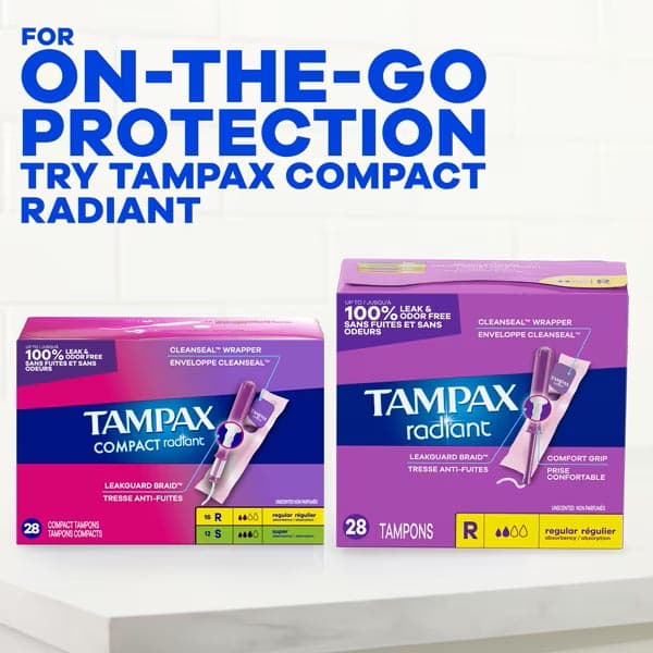 Tampax Radiant Tampons, Regular-Super-Super Plus Absorbency - Box of 28 - Image 9