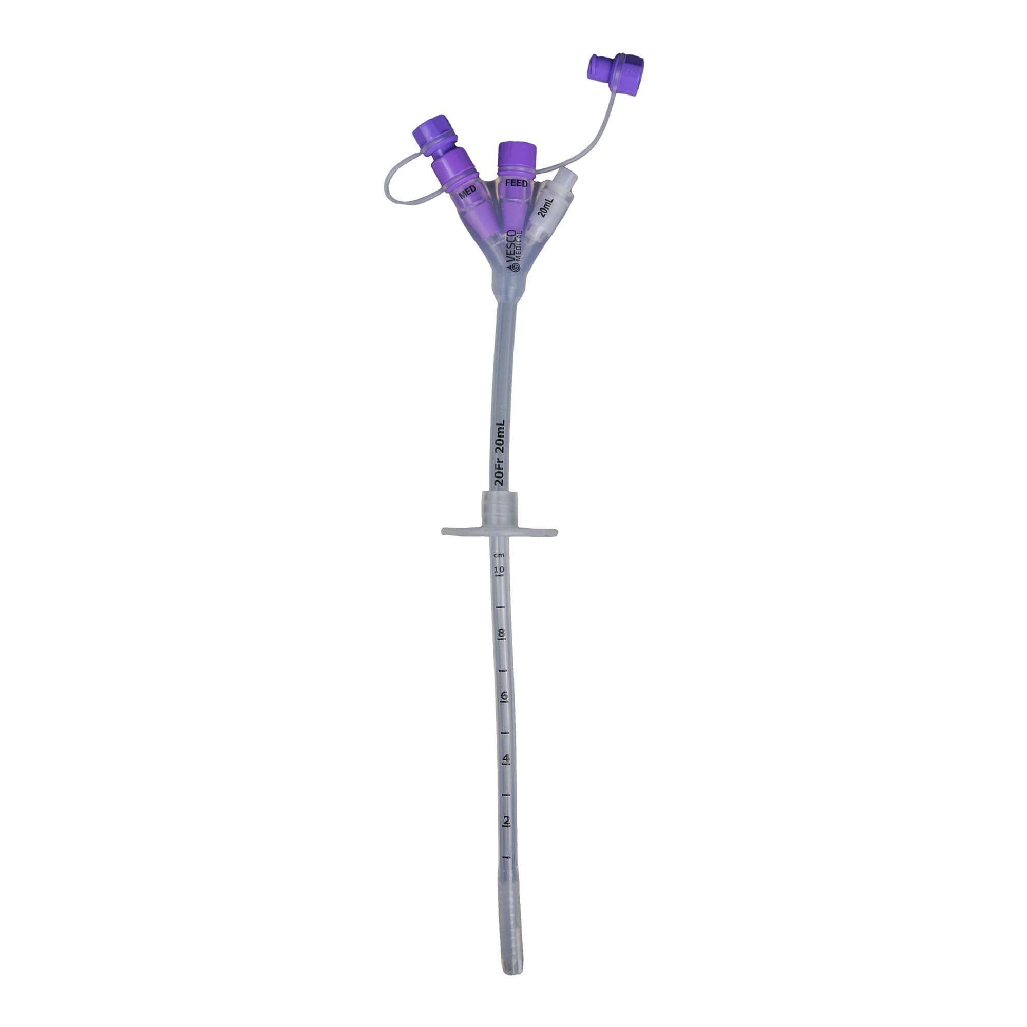 Vesco Silicone Gastrostomy Feeding Tube with Dual ENFit Port, 20 Fr, 20mL - Each - Image 1