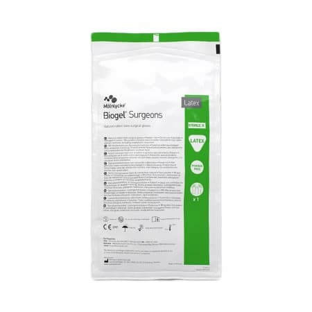 Biogel Surgeons Surgical Glove Straw Neutral Beaded Cuff Standard, 11.9 Inch, Size 9 - Box of 40 - Image 1