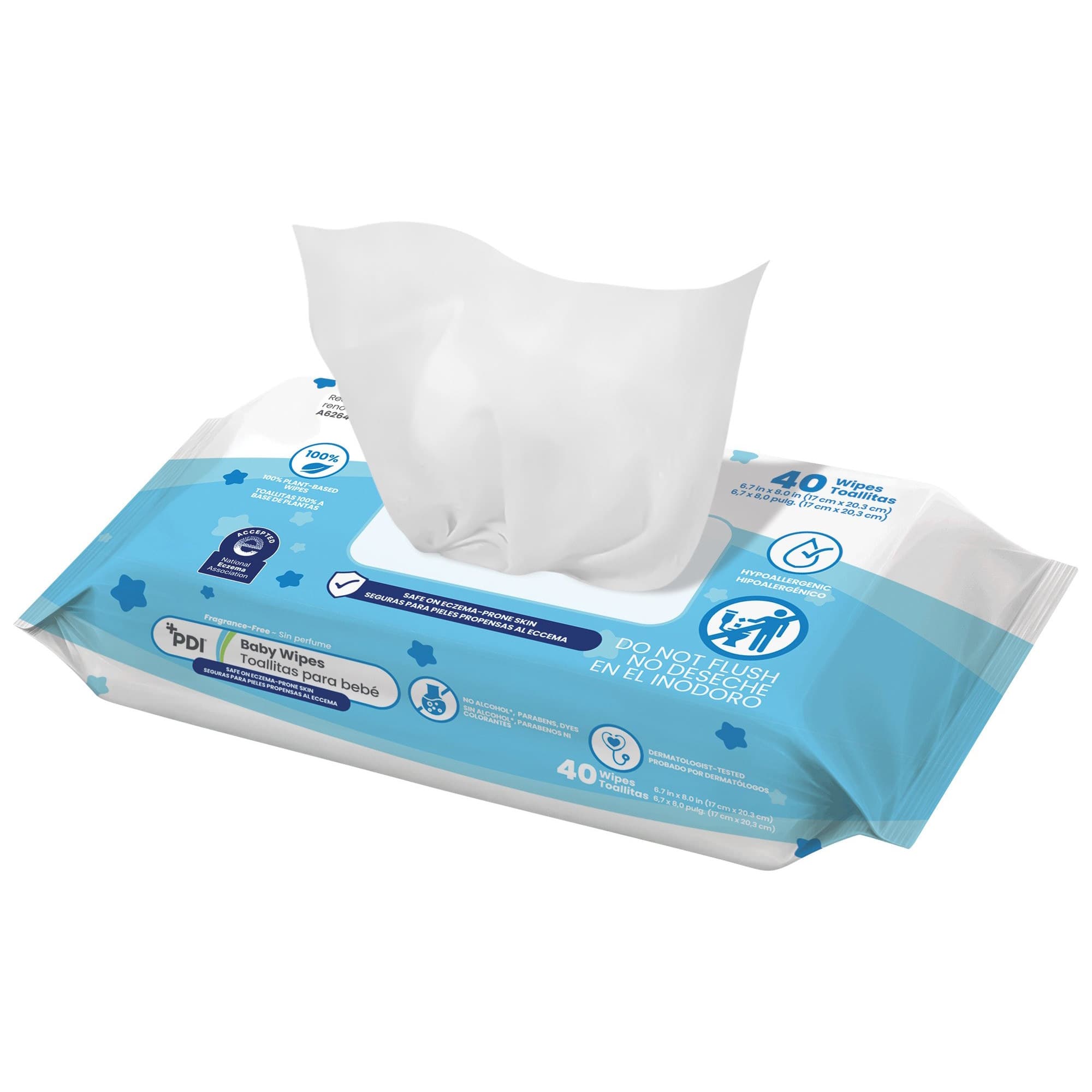 Nice'n Clean PDI Baby Wipes Soft Pack, Unscented - Case of 480 - Image 1