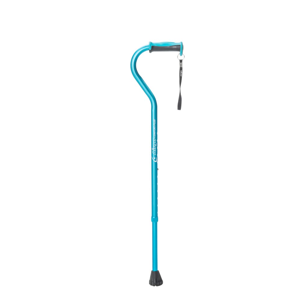 Drive Airgo Comfort-Plus Aluminum Cane, Offset Handle, Blue - Each - Image 1