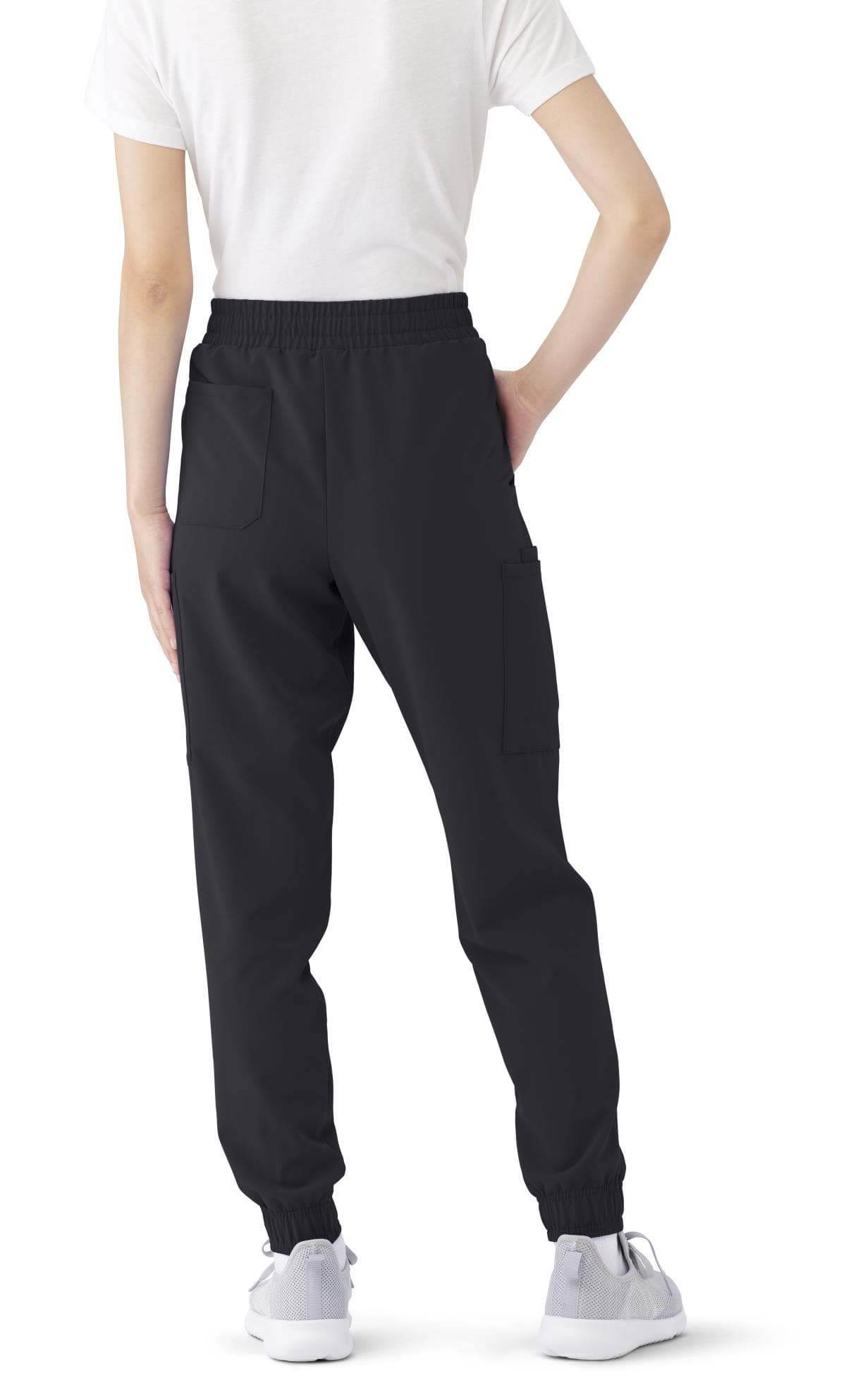 Medline First AVE Women's 7-Pocket Jogger-Style Scrub Pant, Extra Small, Black - Image 1