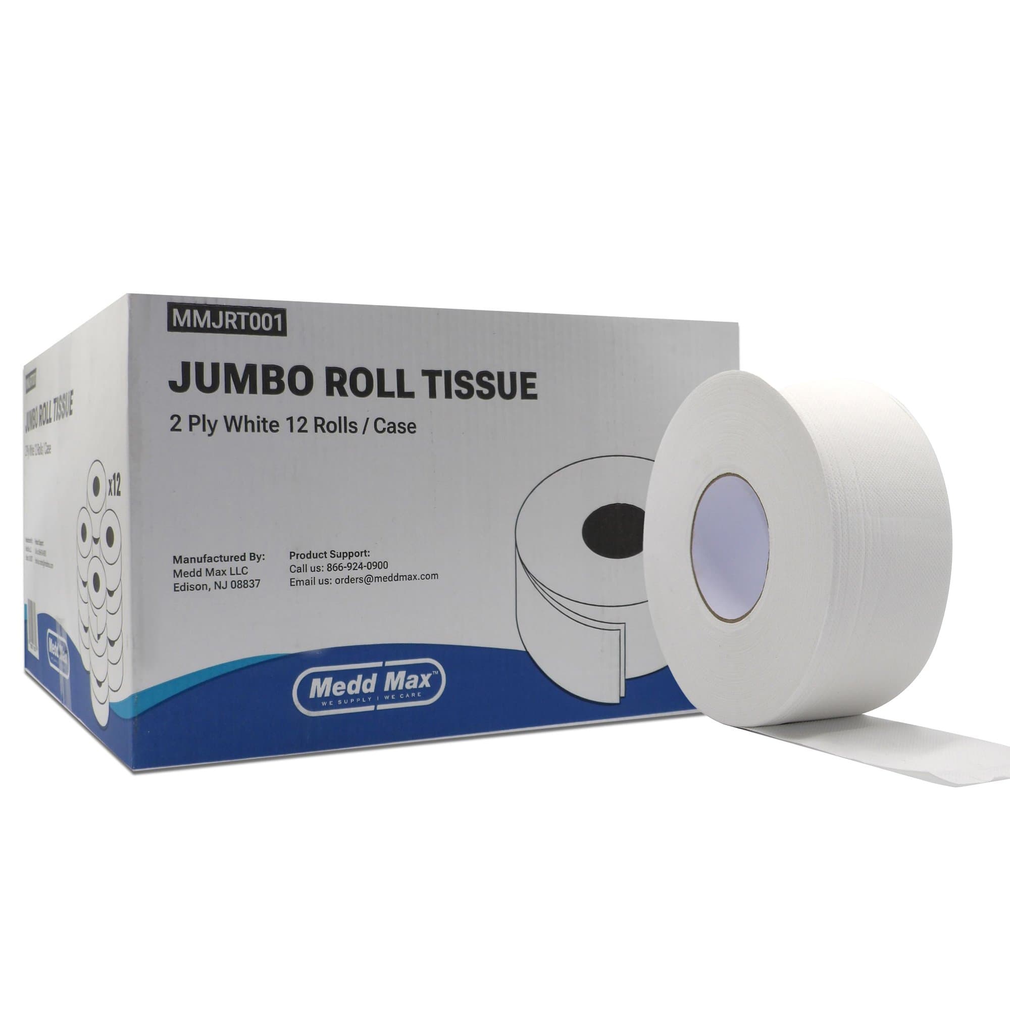 Medd Max 2 Ply Jumbo Roll Toilet Tissue - Case of 12