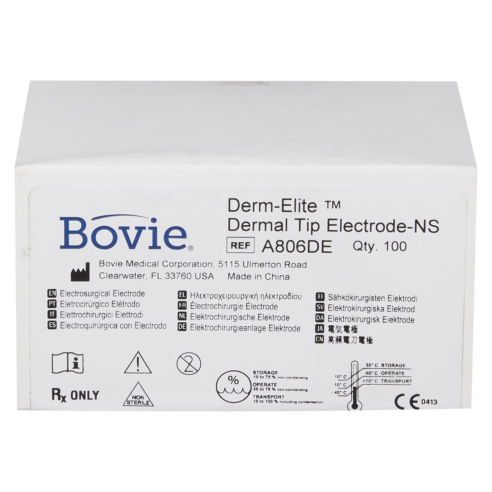 Derm-Elite Dermal Tip Electrode 2.3 mm Shaft Diameter Angled Blunt Tip Disposable - Box of 100 - Image 2