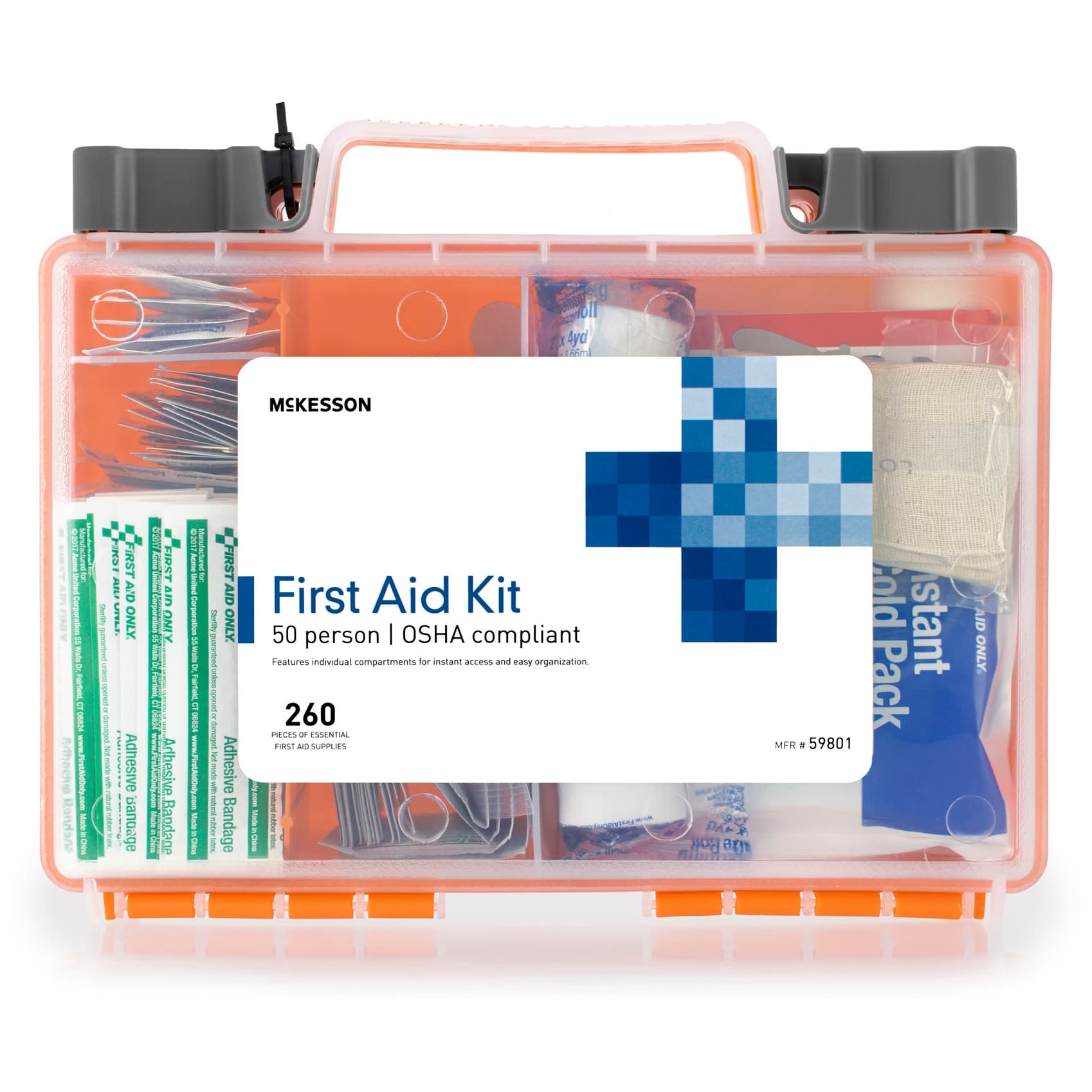 Mckesson First Aid Kit 50 Person Plastic Case - Image 1