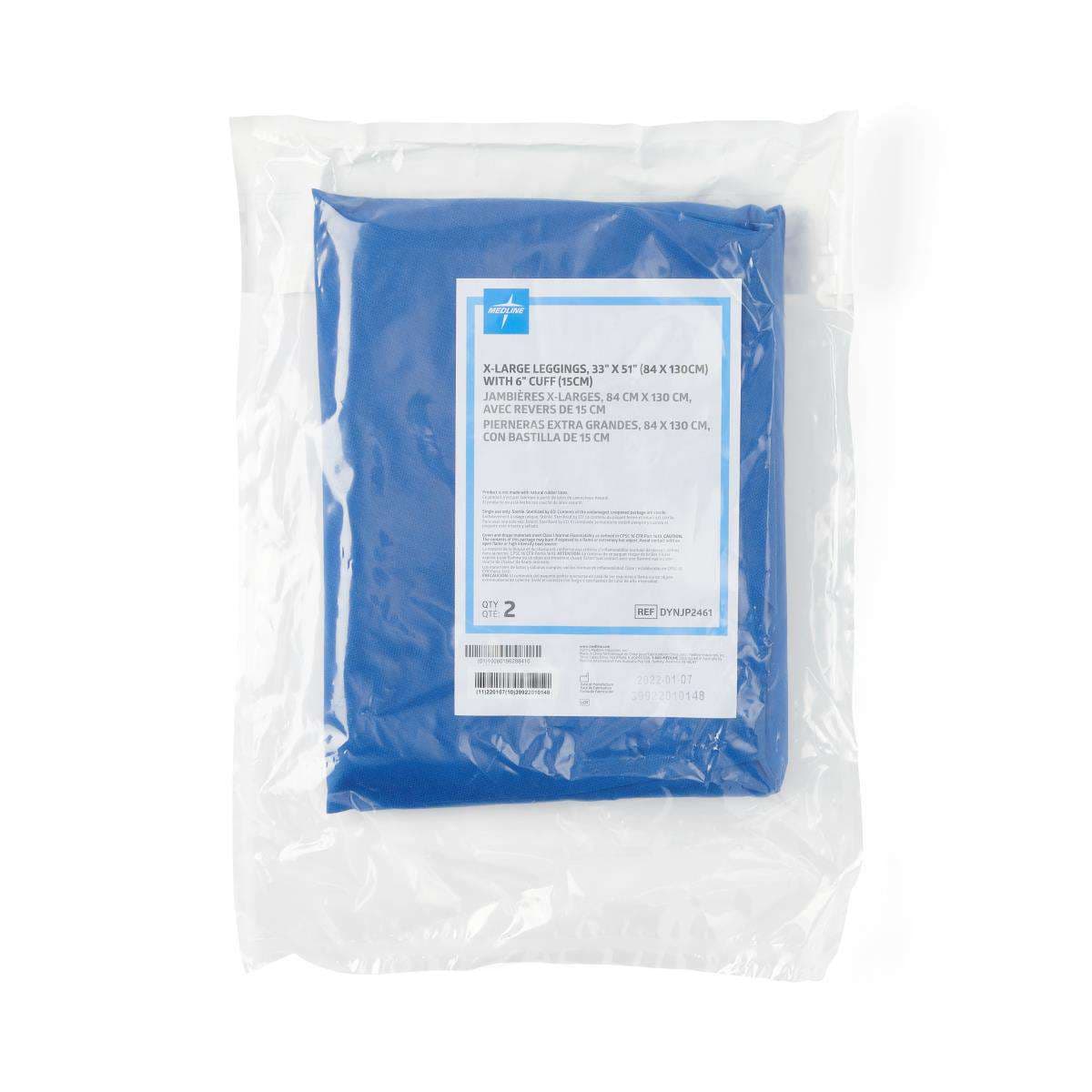 Medline Drape Leggings Sterile with 6" Cuff, 33" x 51", Size XL, Pair - Image 1