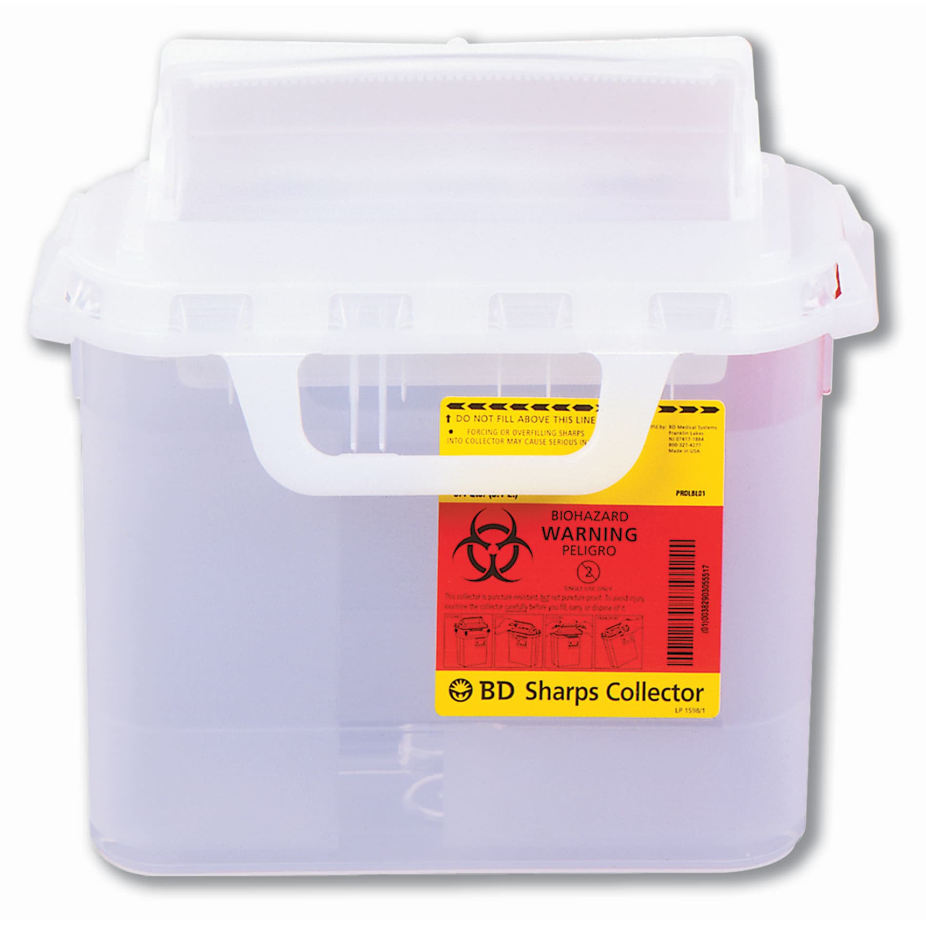 BD Counterbalanced Door Patient Room Collector, 5.4 Quart, Pearl - Case of 20 - Image 1