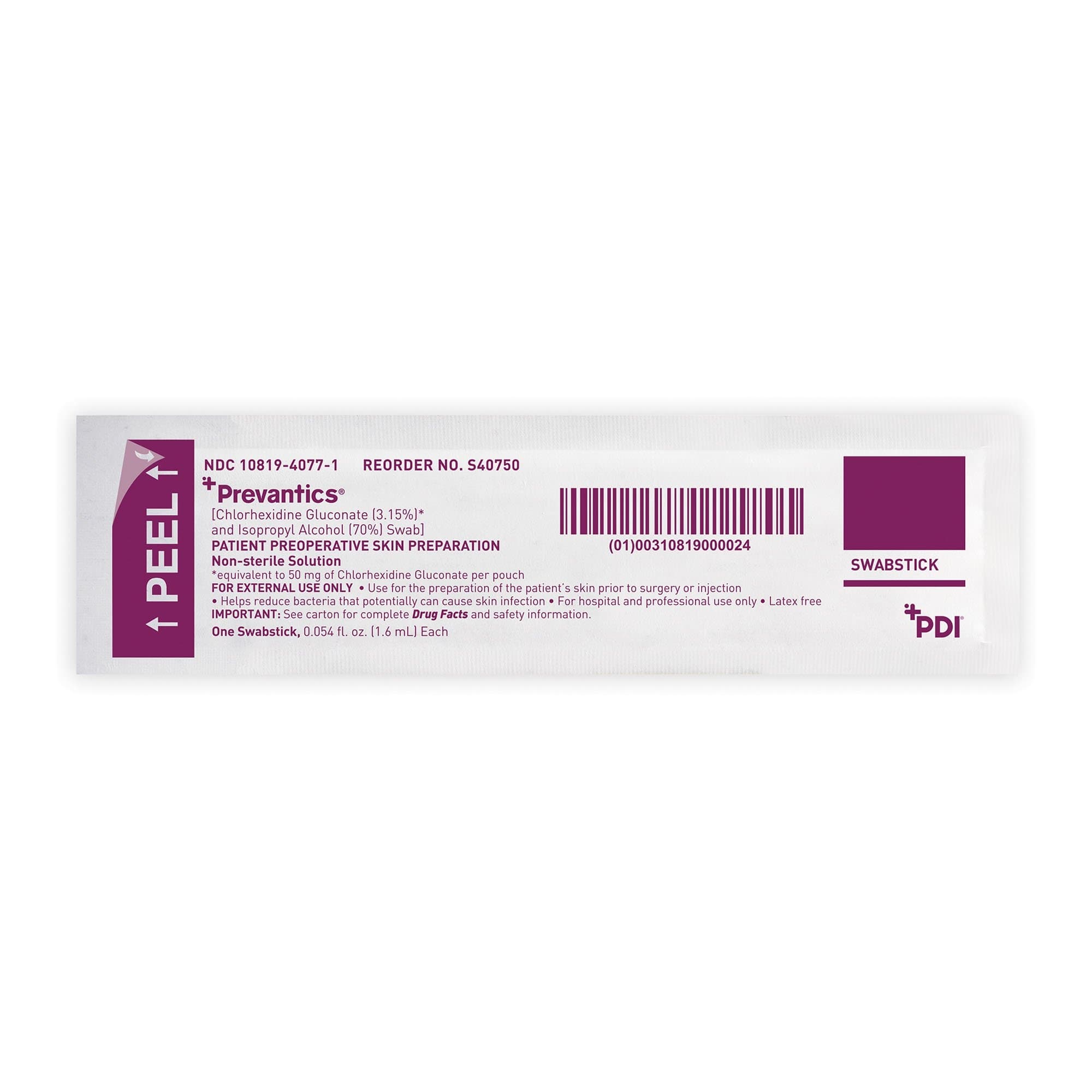 PDI Prevantics antiseptic Swabsticks, 1.6 ml - Case of 500 - Image 1