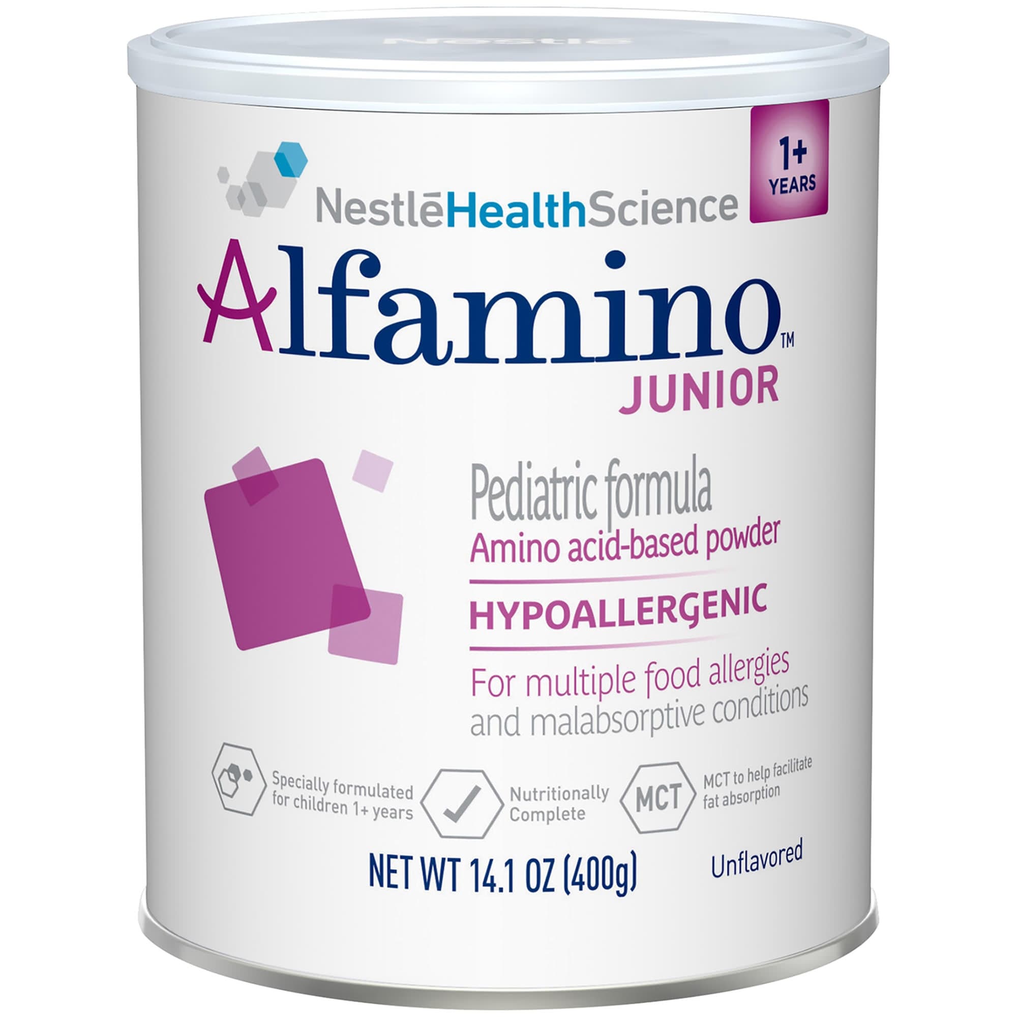 Alfamino Junior Amino Acid Based Pediatric Formula, Unflavored, 14.1 oz - Each - Image 1